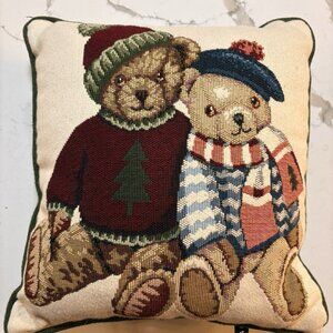 Vintage Dakotah Teddy Bears Tapestry Throw Pillow 13" Square